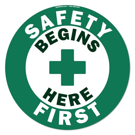 Signmission Safety First 16in Non-Slip Floor Marker, 16" x 16", FD-C-16-99898 FD-C-16-99898